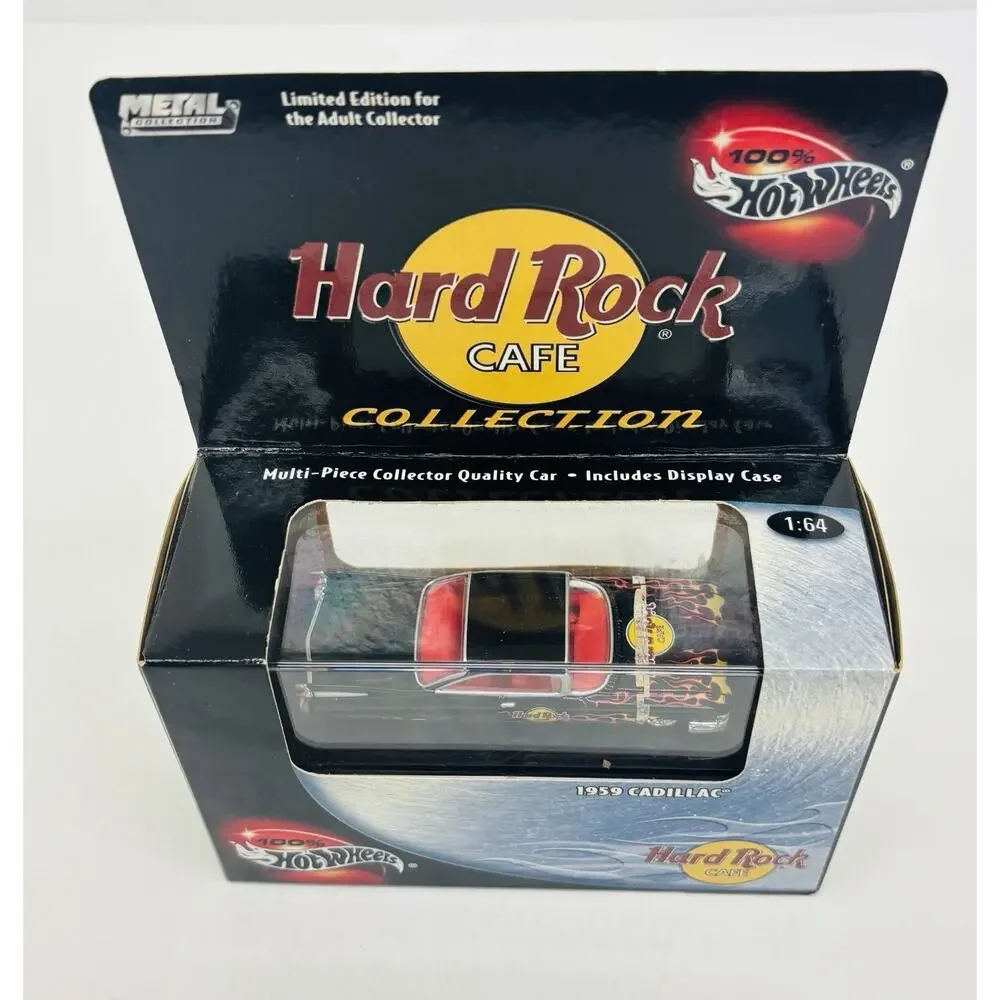 100% Hot Wheels 1959 Cadillac Hard Rock Cafe Black Box Metal Collection Sealed